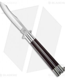 29 Knives Chris Olofson 5" Dual Clip Bowie Butterfly Knife Burgundy Micarta