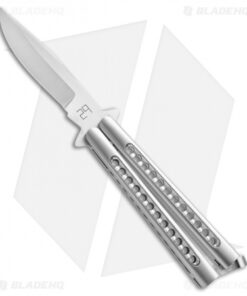 29 Knives Chris Olofson 3.75" Flat Clip Bowie Fluted Skeleton Butterfly Knife