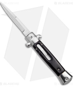 9" Mago Stiletto OTF Automatic Knife Black Marble Acrylic (3.75" Polish)