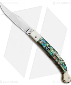 AGA Campolin 9" Sahara Italian Stiletto Lockback Automatic Abalone (3.8" Mirror)