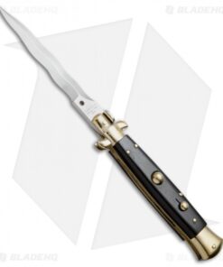 AGA Campolin 10" Italian Stiletto Picklock Automatic Brass/Ebony (4.5" Kriss)