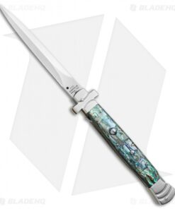 AGA Campolin 11" Maltese Cr. Dagger Auto Italian Stiletto Abalone (5" Satin)