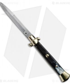 AGA Campolin 15" Automatic Italian Stiletto Knife Brazil Horn (7" Satin Bayo)