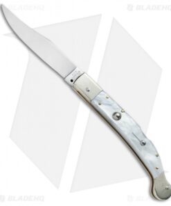 AGA Campolin 9" Sahara Italian Stiletto Lockback Automatic Pearlex (3.8" Mirror)