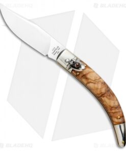AGA Campolin Diana Lever Lock Automatic Knife Olive Wood (3.75" Satin)