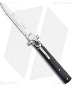 AGA Campolin 9" Dominus Bayonet Leverlock Automatic Knife Ebony (4" Satin)