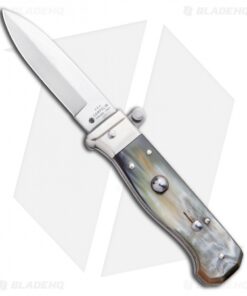 AGA Campolin Piccolo Italian Stiletto Automatic Knife Brazilian Horn(2.8" Satin)