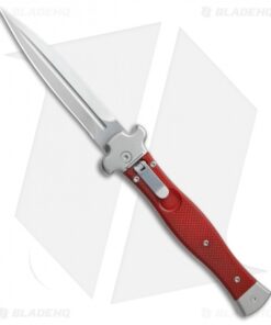 AGA Campolin Zero Dagger Leverlock Automatic Knife Red G-10 (3.75" Stonewash)