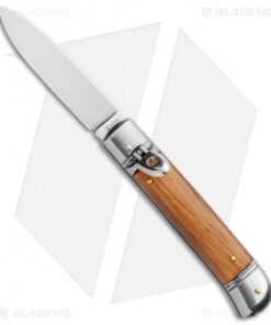 AKC 8" Lever Lock Italian Auto Olive Wood (3.2" Polish Flat)