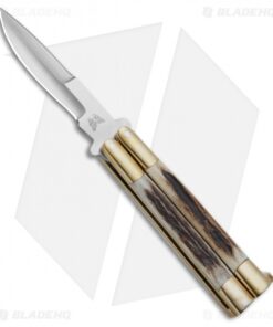 Bali-Song USA Jody Samson Weehawk Butterfly Knife Stag/Brass (3.25" Satin)