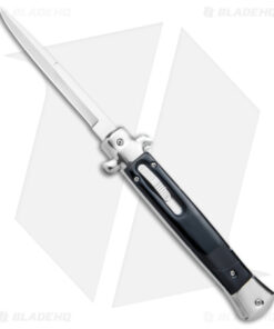 11" Italian Stiletto OTF Automatic Knife Black Marble (4.75" Satin) w/o Clip
