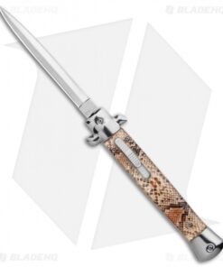 AKC 11" Mago OTF Auto Dagger Knife Tan Diamondback (4.8" Satin)