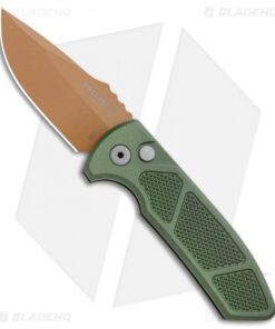 Pro-Tech Les George SBR Desert Warrior Automatic Knife Green Knurled