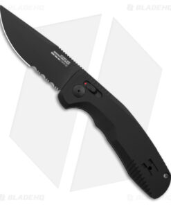 SOG Knives SOG-TAC AU Automatic Knife Black Aluminum (3.4" Black Serr)