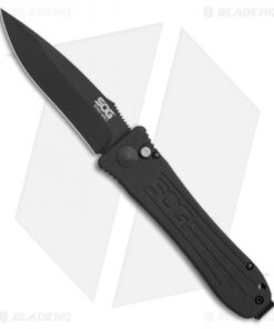 SOG Strat Ops Automatic Knife Black Canvas Micarta (3.5" Black)