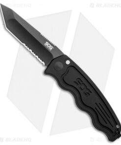 SOG-TAC Tanto Automatic Knife Black Aluminum (3.5" Black Serr) ST-04