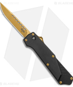 Southern Grind Arachnid OTF Knife Black Aluminum (3.25" Bronze PVD)