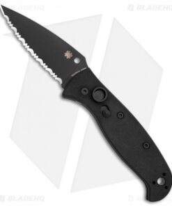 Spyderco Autonomy 2 Automatic Knife Black G-10 (3.5" Black Full Serr LC200N)