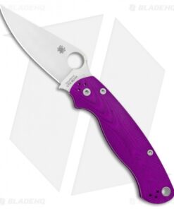 Spyderco Paramilitary 2 Compression Lock Knife Purple Aluminum (3.4" Satin) BHQ