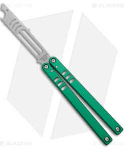 Squid Industries Mako V4.5 Bottle Opener Balisong Trainer Green (4.3" SW)
