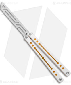 Squid Industries Nautilus Balisong Trainer Knife V2 Winter Gold (4.5" Satin)