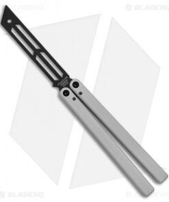Squid Industries Triton Inked Butterfly Balisong Trainer Silver (Black Trainer)