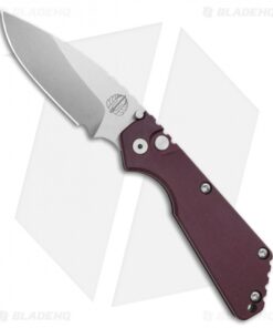 Strider + Pro-Tech SnG Automatic Knife Smooth Burgundy Micarta (3.5" Stonewash)