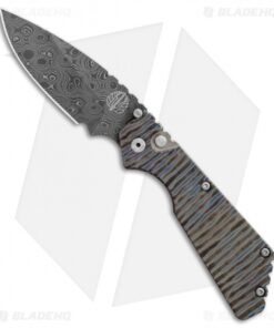 Strider + Pro-Tech Custom PT Automatic Knife Tiger Stripe Ti (2.75" Damascus)