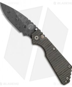 Strider + Pro-Tech Custom SnG Automatic Knife Tiger Stripe Ti (3.5" Damascus)