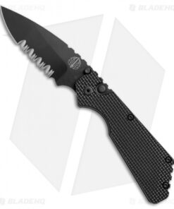Strider + Pro-Tech PT Automatic Knife Knurled Black (2.75" Black Serr)
