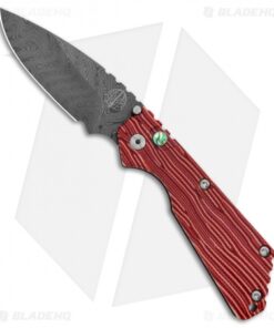 Strider + Pro-Tech SnG Automatic Knife Red Grain Micarta (3.5" Damascus)