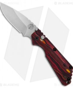 Strider + Pro-Tech SnG Automatic Knife Red/Orange Grain Micarta (3.5" Stonewash)
