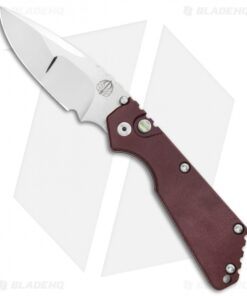 Strider + Pro-Tech SnG Automatic Knife Smooth Burgundy Micarta (3.5" Mirror)