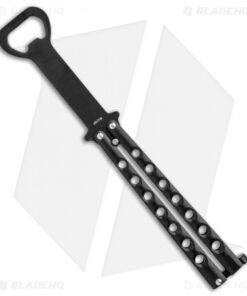 The Bartender "Bottle-Fly" Butterfly Knife Bottle Opener (Black)