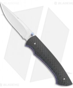 Tuch Knives Sparrowhawk D/A Automatic Knife CF/Blue Purple (2.8" Mirror)