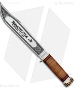 Winchester Explorer Fixed Blade Knife Stacked Leather (10" Mirror) WN104