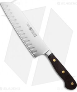 Wusthof Crafter Hollow Edge Santoku Knife Oak Wood (7" Satin)