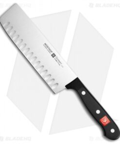 Wusthof Gourmet Hollow Edge Nakiri Knife Black (7" Satin)