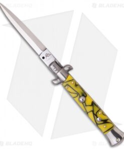 SKM AB 9" Italian Stiletto Automatic Knife Killer Bee (4" Satin Dagger)