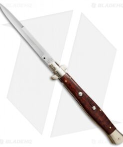 AGA Campolin 13" Snake Wood Automatic Knife Italian Stiletto (Bayonet Plain)