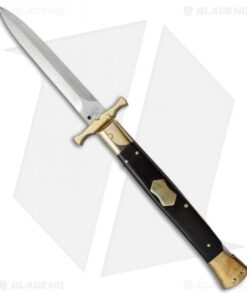 AGA Campolin 13" Bat Swinguard Automatic Brass/Ebony Wood (5.75" Satin Dagger)