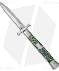 AGA Campolin 13" Bat Swinguard Automatic Knife Abalone (5.75" Dagger)
