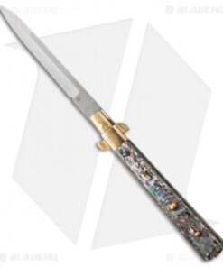 AGA Campolin 13" Italian Frosolone Automatic Knife Brass/Abalone (Bayonet)