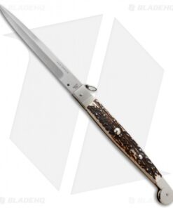 AGA Campolin 16" Sicilian Ring Pull Automatic Stag Horn (7.25" Satin Bayo)