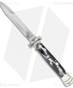 AGA Campolin 9" Maltese Cross Stiletto Automatic Knife Sim Horn (4" Bayonet)