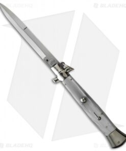 AGA Campolin 15" Ring Pull Automatic Italian Stiletto White (7" Satin Bayo)
