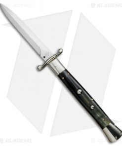 AGA Campolin 13" Swinguard Automatic Knife Dark Horn (5.75" Satin Dagger)