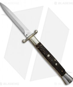 AGA Campolin 13" Swinguard Automatic Knife Stag Horn (5.75" Satin Dagger)