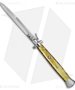 AGA Campolin 18" Ring Pull Automatic Italian Stiletto Gold (8" Satin Bayo)