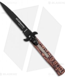 AKC Leverletto 7.5" Lever Lock Automatic Italian Knife Snake (3.2" Black)